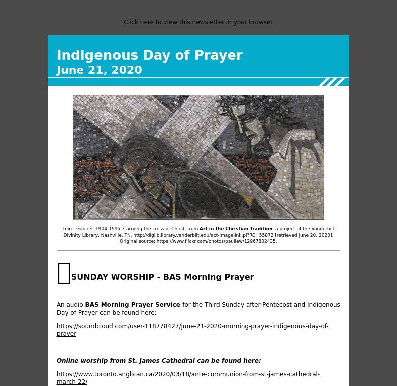 Third Sunday after Pentecost  - June 21, 2020