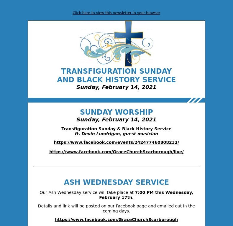 Transfiguration Sunday & Black History Service (February 14, 2021)