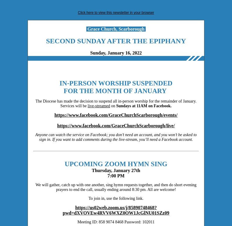 Second Sunday after the Epiphany (January 16, 2022)