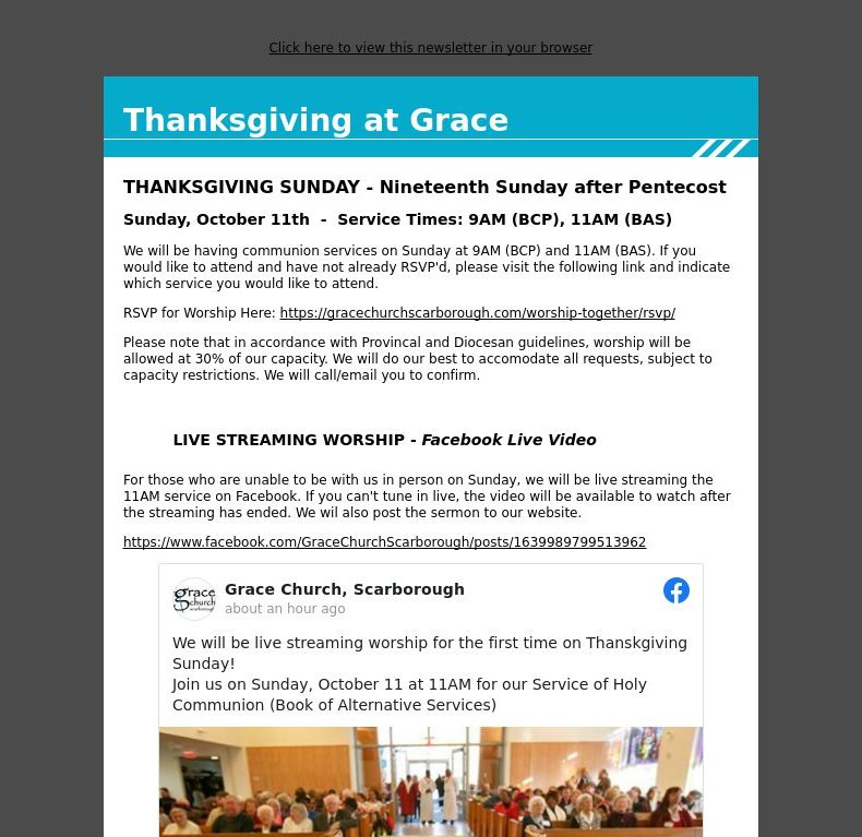 Thanksgiving at Grace