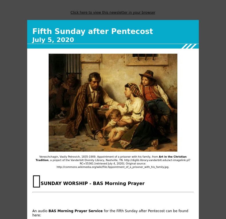 Fifth Sunday after Pentecost  - July 5, 2020