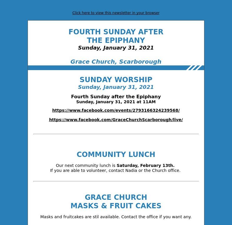 Fourth Sunday after the Epiphany (January 31, 2021)