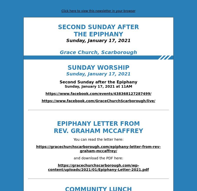 Second Sunday after the Epiphany (January 17, 2021)