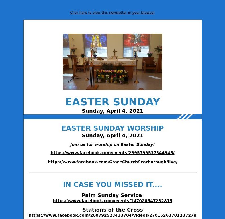 Easter Sunday (April 4, 2021)