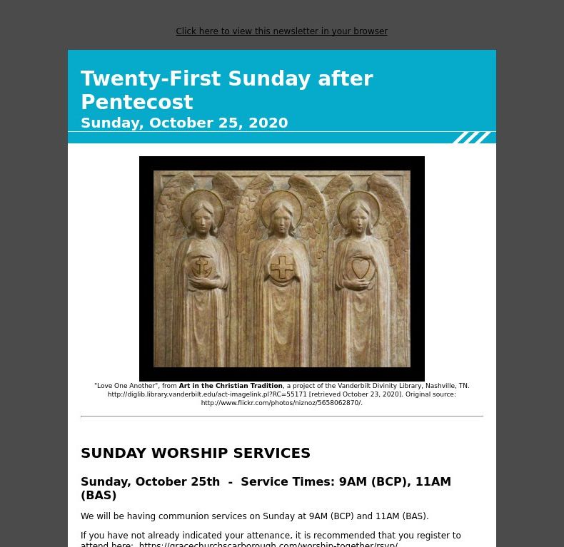Twenty-First Sunday after Pentecost - Sunday, October 25, 2020