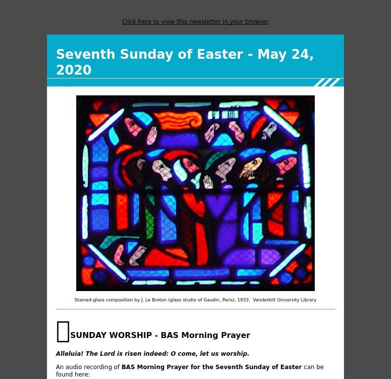 Seventh Sunday of Easter - May 24, 2020